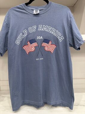 Comfort Colors medium graphic tee shirt.  Gulf of America logo. Like new